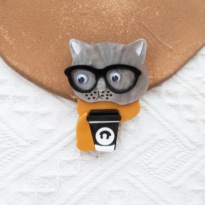24 Year New Personalized Cat Brooch Cartoon Animal Acrylic Fashion Brooches