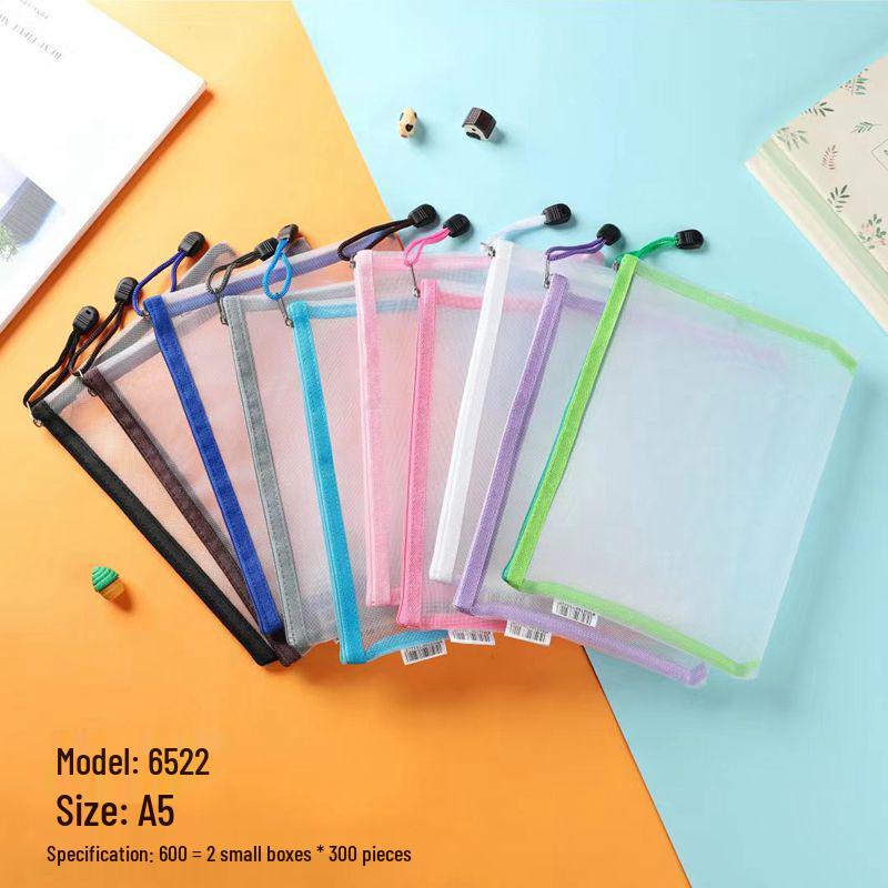A5 Large Capacity Mesh Nylon Transparent Tote & Pencil Case