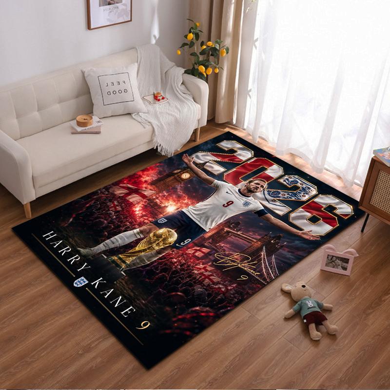 "England Football Champion Rug with Trophy Design - Non-slip Rug Suitable for Living Room and Bedroom Sofas Sofas"