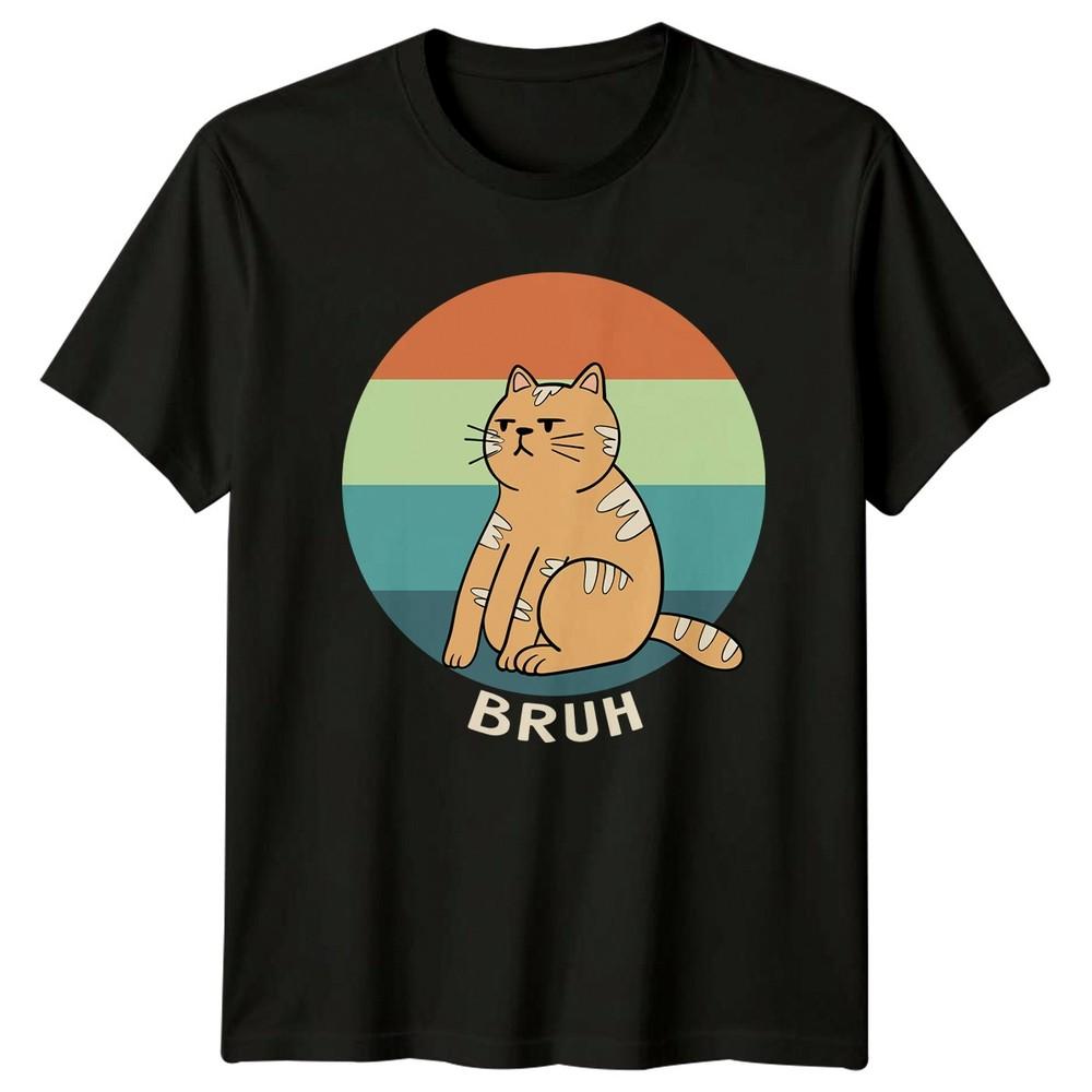 Bruh TShirt Meme Cat Birthday Gift For Him And Her