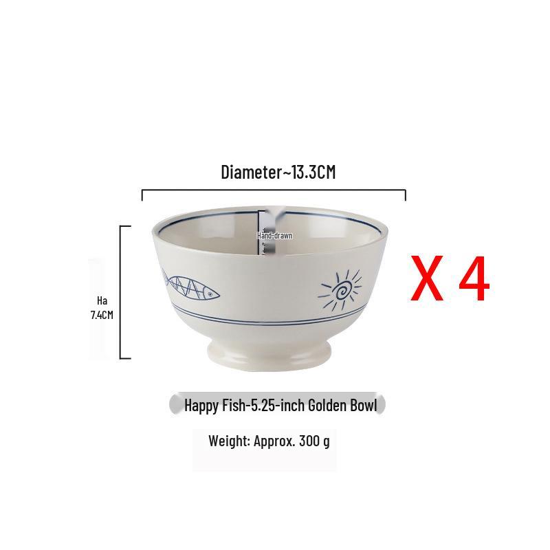 Japanese Ceramic Dinnerware Set: Includes Round & Square Plates, Fish & Steaming Plates, Side Dish Plates, and Bowls.