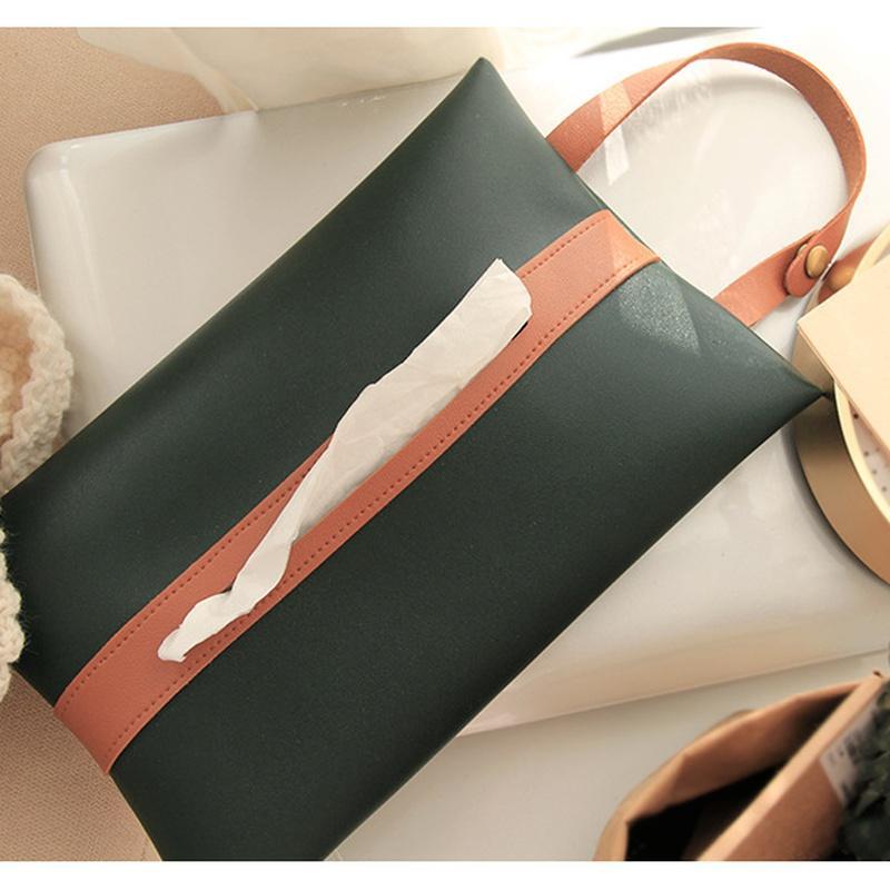 Housse de mouchoirs simple pour voiture, sac en papier à suspendre, décoration de la maison, housse de mouchoirs en cuir