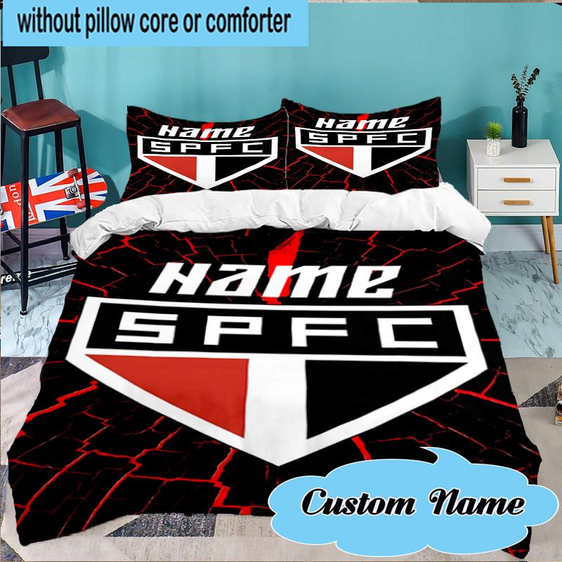 Custom Name SPFC Team Spirit Bedding Set 3pcs, Bedding Set Including 1pc Duvet Cover And 2pcs Pillowcases for Bedroom, Dormitory Gift