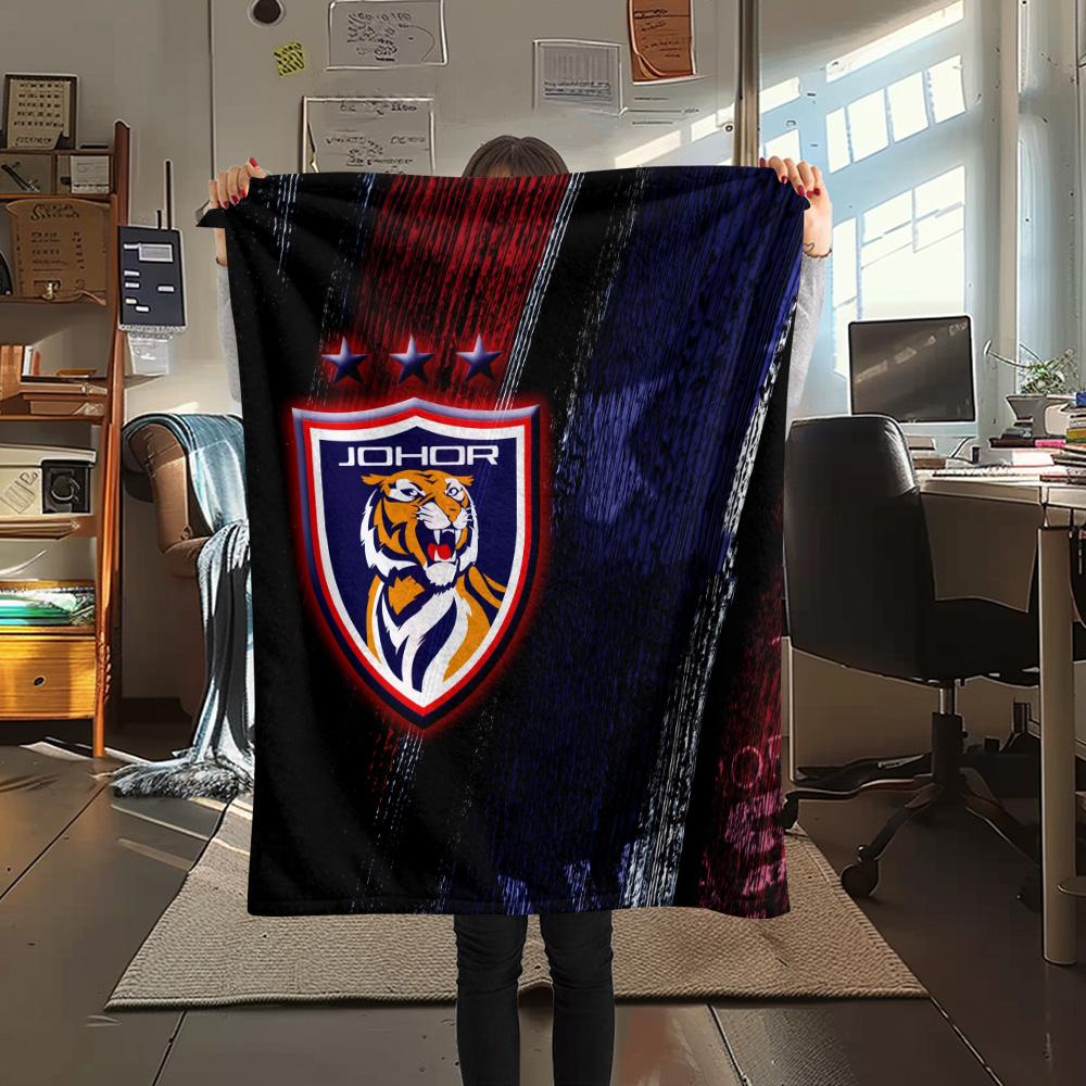 Johor Darul Ta'zim FC  Print Flannel Blanket, High quality Comfortable for All Seasons, Home Decor, Warmth and Comfort