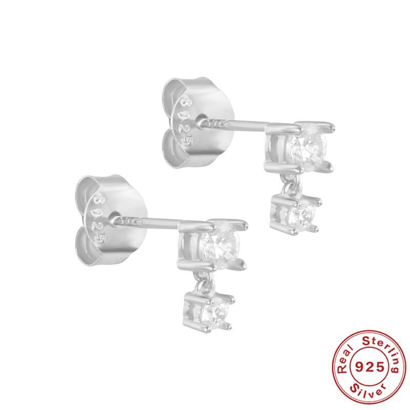 

S925 Sterling Silver Diamond Earrings Earrings Clips Fashion Versatile Creative Ear Buckles Earrings 925 Silver