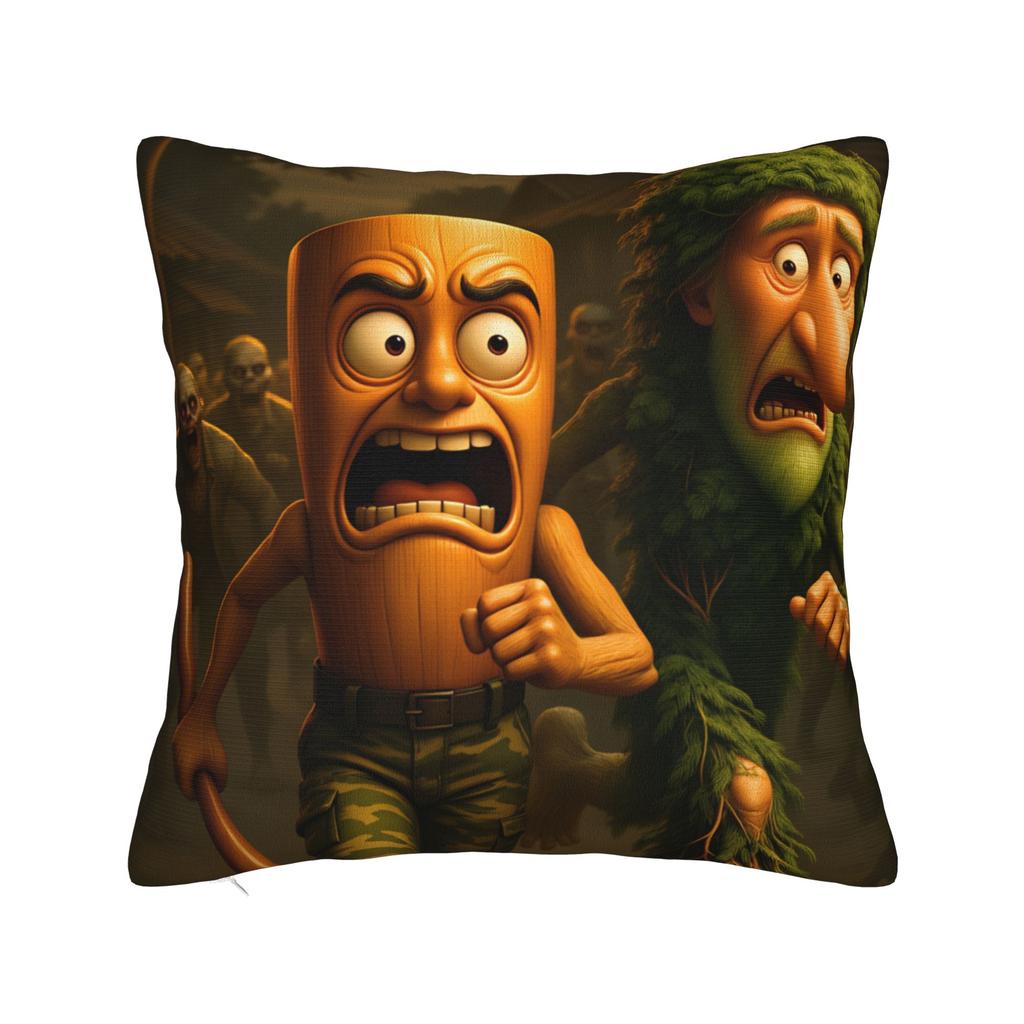 Pillow Cover Tung Tung Tung Sahur Bootleg Brainrot Italian Brainrot Meme Trendy Pillow Case For Living Room Chair Pillowcases