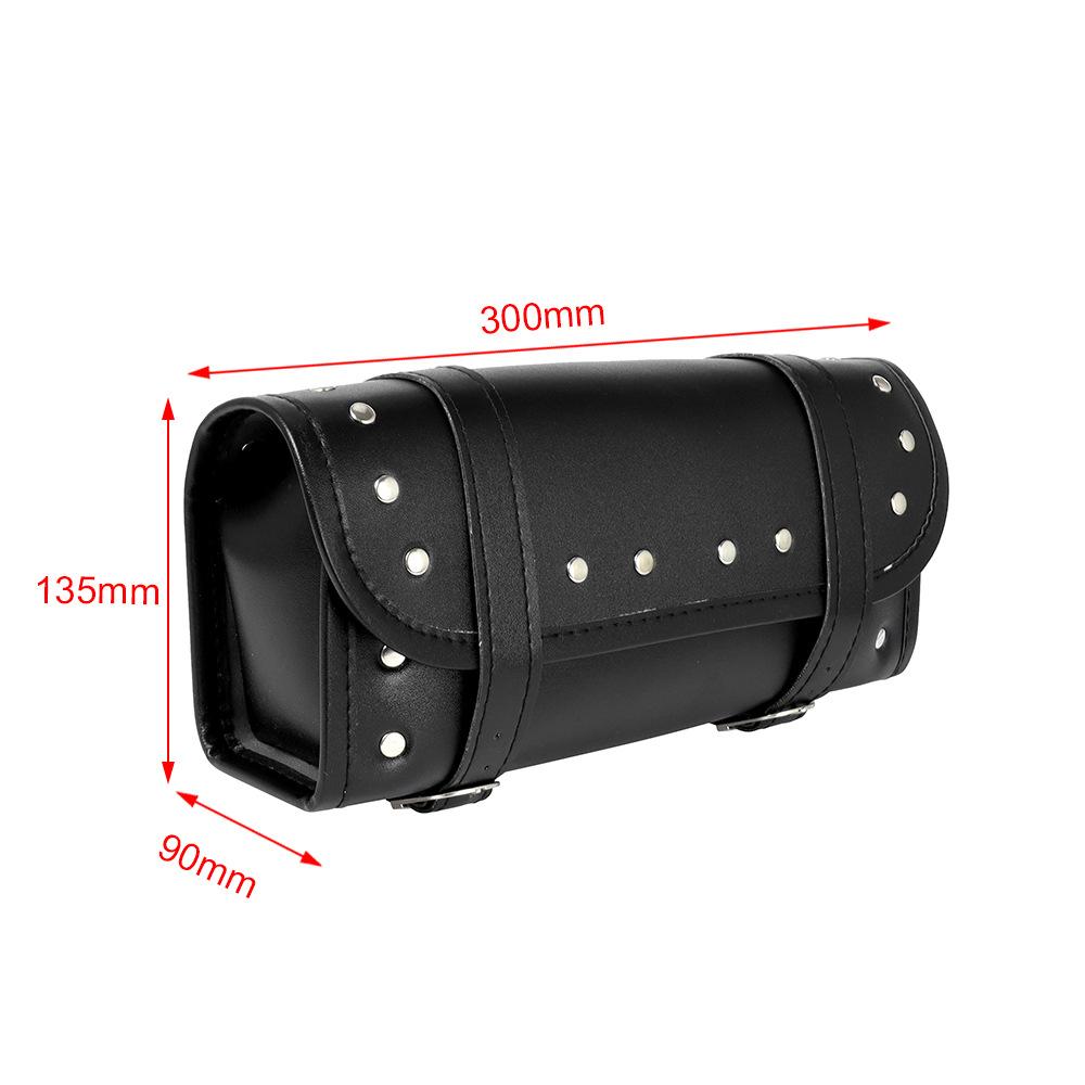 Black Retro Motorcycle Cruiser Tool Bag Tube Shape Handlebar Front Fork Bag Motorcycle Off-road Mini Buckle Hanging Bag Latest