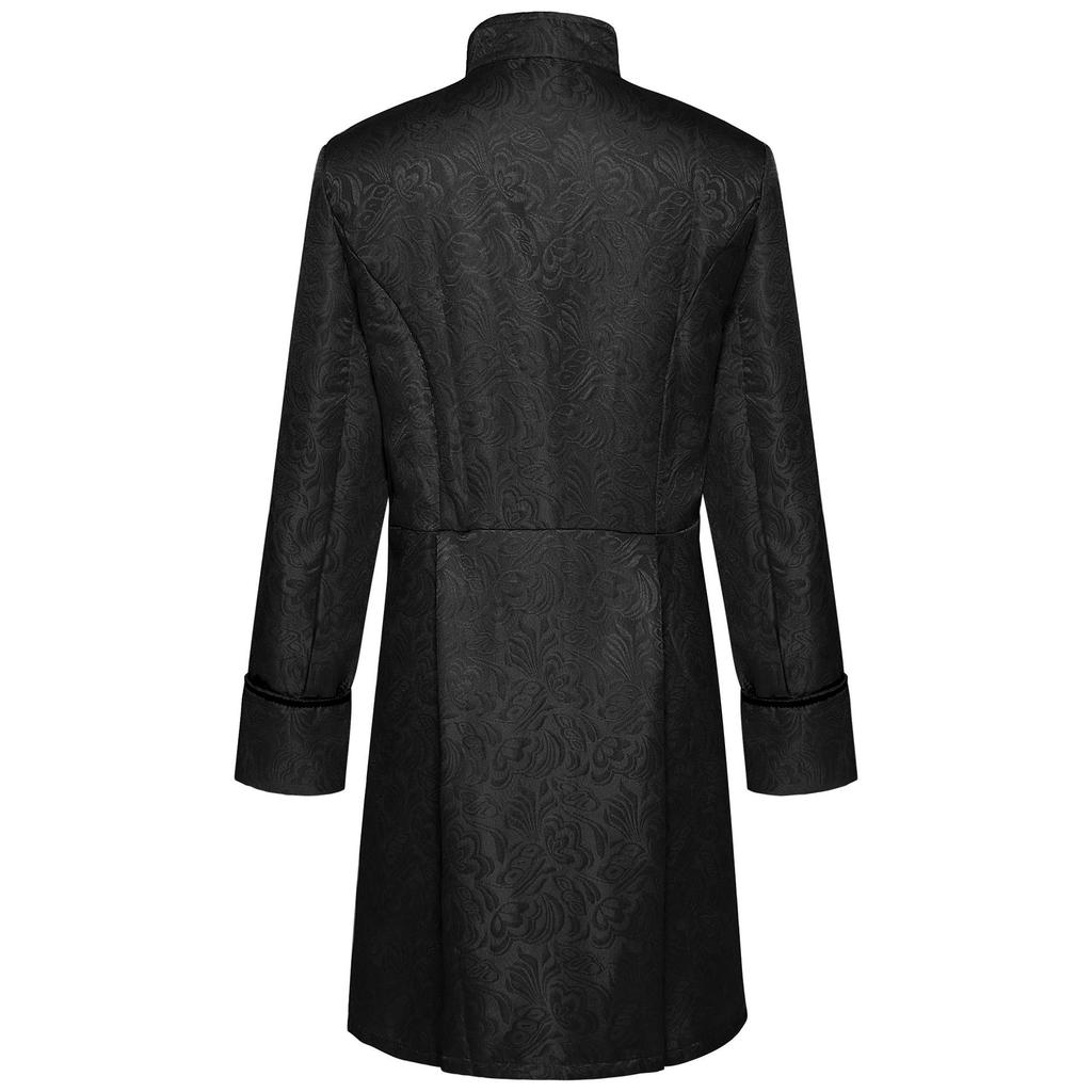2025 Men's Solid Color Jacquard Costume Jacket - Spanish Medieval Style, Perfect for Spring and Autumn Performances