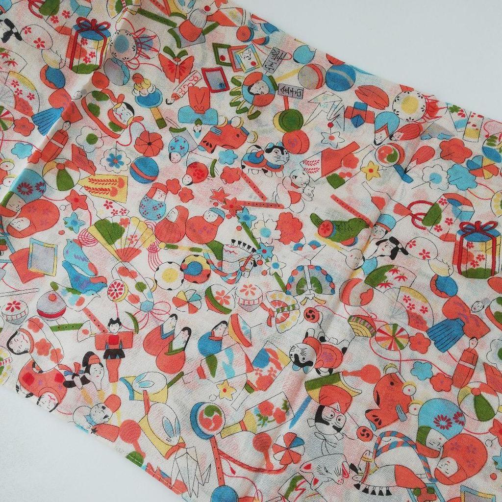 Used Scarf, Japanese Pattern, Japanese Style, Japan, Colorful, Komainu (guardian Lion-dog), Small Birds, Cat, Handkerchief, Bandana, Furoshiki