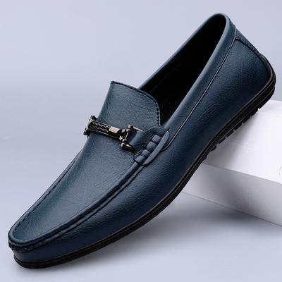 Modne Męskie Mokasyny z Prawdziwej Skóry Antypoślizgowe Płaskie Buty do Chodzenia Oddychające Outdoorowe Wsuwane Buty Casualowe dla Mężczyzn do Pracy Biurowej Jazdy Obuwie