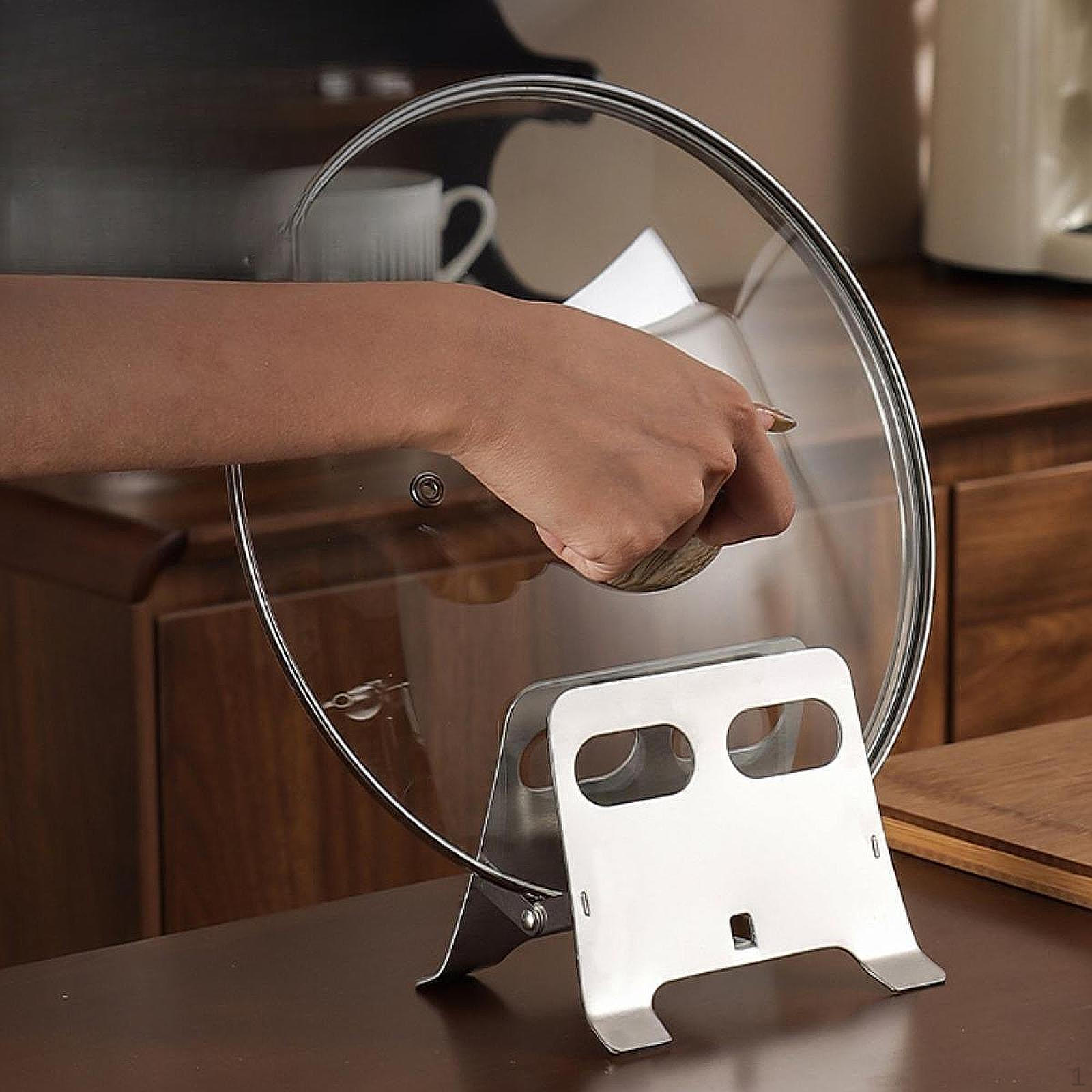 

Держатель для крышки кастрюли Органайзер для сковороды Экономия места Термостойкая Практичная подставка для ложки Полка