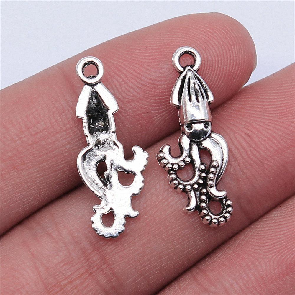 

Octopus Seahorse Crab Shrimp Marine Life Charm Antique Bronze Zinc Alloy Jewelry Making Supplies Couple Style A41-10pcs-24x10mm