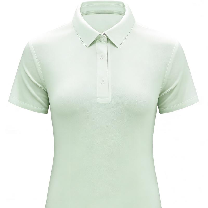 PERFEITO CRIATIVO Women's Seamless Bonded Quick-Dry Polo Shirt