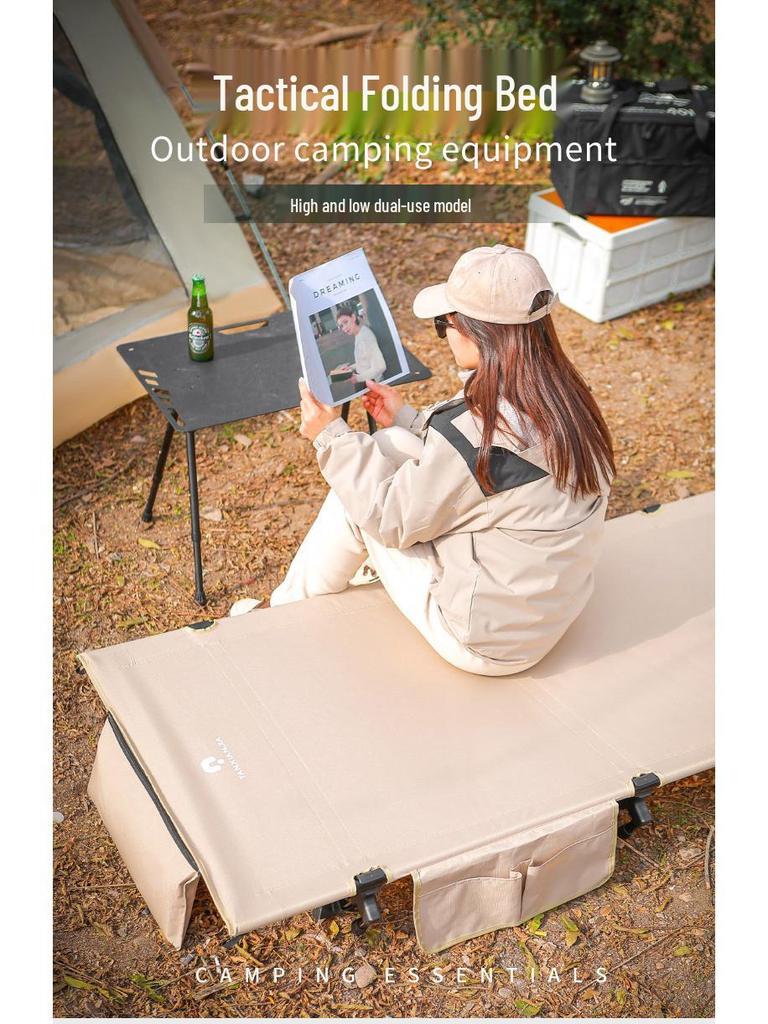 78cm Wide Portable Folding Camping Bed, Aluminum Alloy, Lightweight, for Outdoor & Office Nap