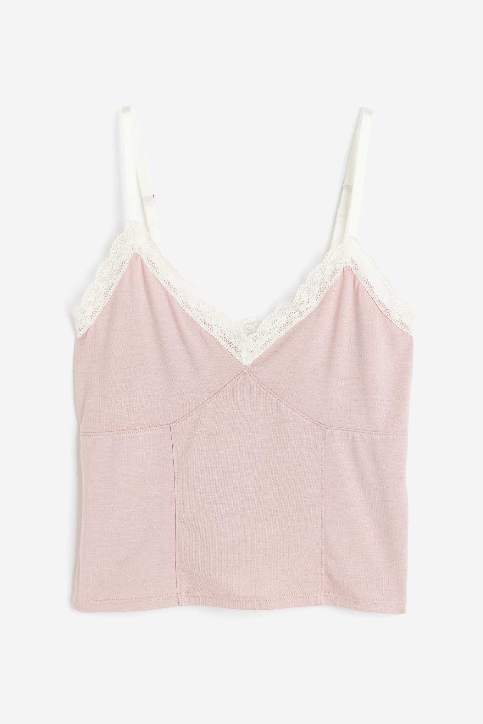 

Топ с бретелями и кружевной отделкой