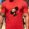 Cute Cheburashka Monkey T Shirt Unisex Russian Cartoon Cyrillic Text Art Print Cotton Animation Lover Outdoor Casual Tee