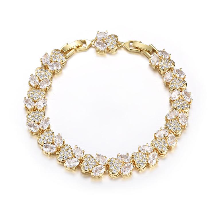 Rubin Zirkon Herz Armband Damen Voll Diamant Damen Armband Schmuck