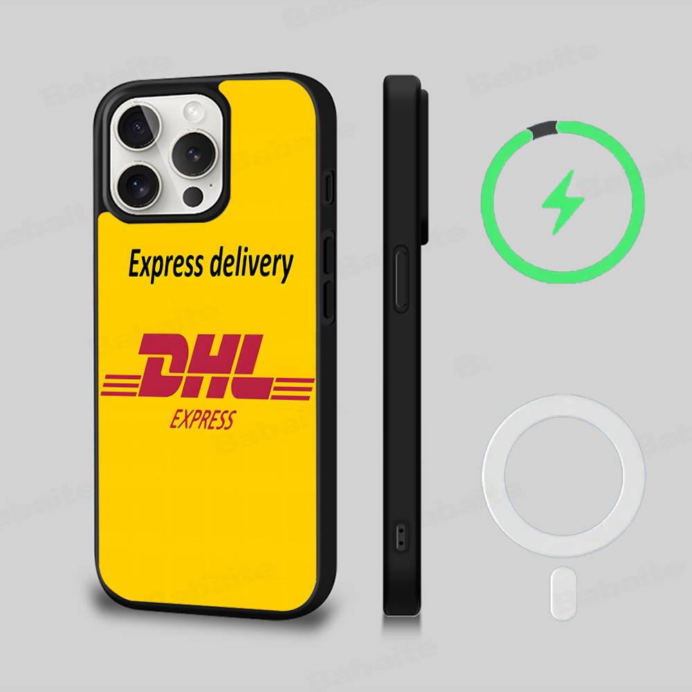 

D-DHL-L logo Phone Case For iPhone 17 Air 16 15 14 13 12 11 Pro Max Plus For Magsafe Wireless Charge Cover iPhone 14Pro Max