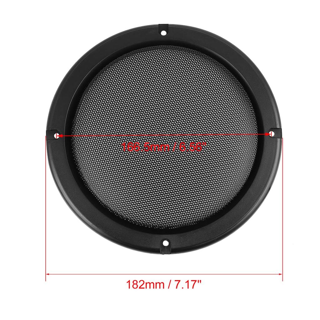 uxcell Speaker Cover Speaker Grille Cover 18.2x14.3x2.5cm Mesh Woofer Subwoofer Grille Protector Plastic Metal Black 1 Pack
