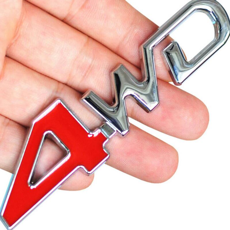 Car Tail Rear Side 4WD Sticker 3D Chrome Metal Badge Emblem Decal Styling for SUV Ford Toyota Jeep