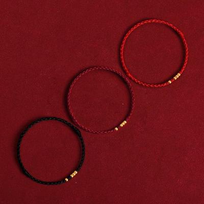 Handgemachte Glückspaar Armbänder Chinesisches Tierkreisjahr Rote Schnur Armband Geschenke Perlen Geflochtenes Seil