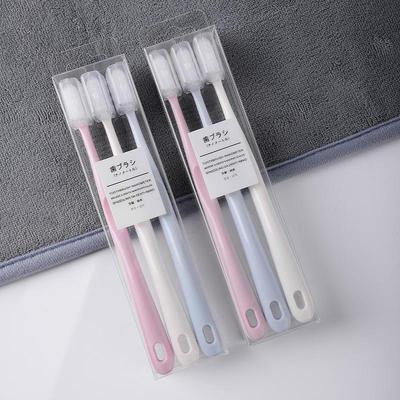 Zahnbürstenset mit farbigem Keramikgriff im japanischen Stil – 3er-Pack, Erwachsenengröße, Macaron-inspiriertes Design