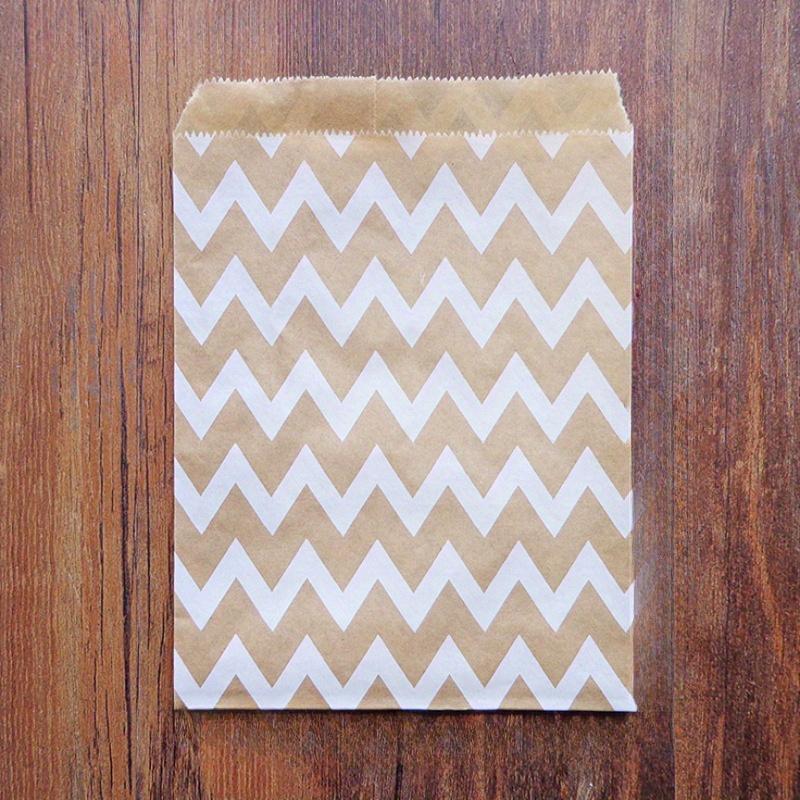 25st Vågprickiga Kraftpappersgodis- och Kexpåsar Förpackningspåse Popcornpåse Födelsedagsinslagningstillbehör Bakverktyg