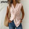 JPNTKY Women's Fashion Casual Sleeveless V-Neck Blouses & Shirts