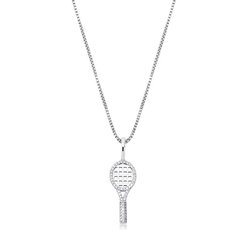 

Серебро 925 пробы Циркон Подвеска Теннисная ракетка Женское хип-хоп ожерелье Ювелирные изделия Горячая распродажа 925 Silver