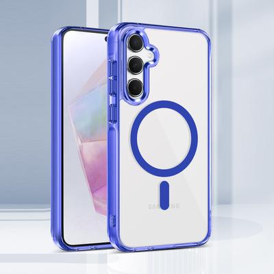 Pro Samsung Galaxy A35 5G Magnetický kryt na telefon TPU rámeček Průhledný PC zadní kryt