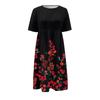 Women's Casual Dresses Printed Dresses Summer Dresses Printed Pleated Round Neck Midi Dresses Basic Classic Outdoor Daily Short Sleeve Loose Dresses