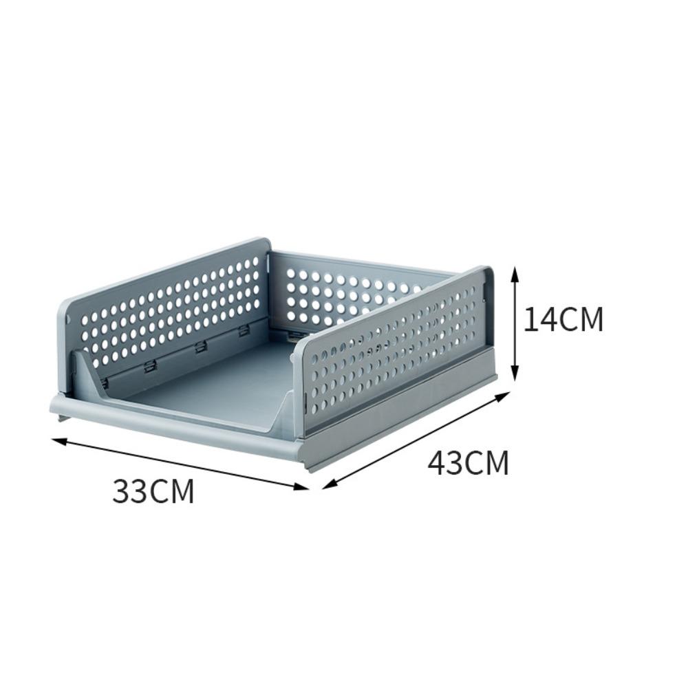 

White Grey Layered Partition Storage Shelf Plastic Clothing Storage Basket Living Room Grey-S