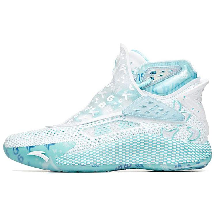 

Six God x Anta KT5 Cushioning Slip Resistant High top Basketball Shoes Men s White Blue 112021101-6 42
