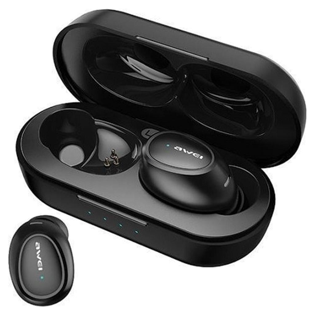 Awei Słuchawki Bluetooth 5.0 T16 Tws+ Stacja Dokująca Czarny/Black