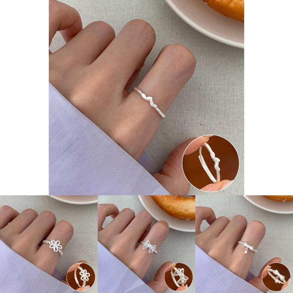 Unique Butterfly Adjustable Knot Floral Ring Collection Stylish Copper Geometric Design For Wear Daily