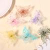 Iridescent Double Layer Butterfly Hair Clip - Women's High-End Shark Hair Accessory