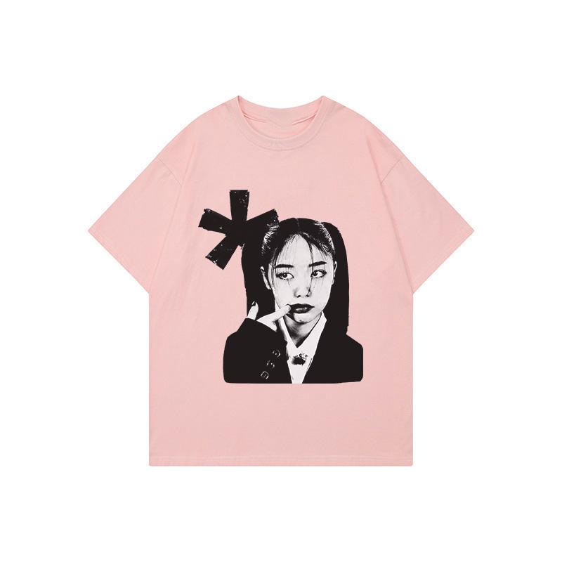 Unisex Y2K Cotton T-shirt Hip Hop Fashion Harajuku Graphic Print Short Sleeve T-shirts Streetwear Punk Casual Top Goth Loose Tee