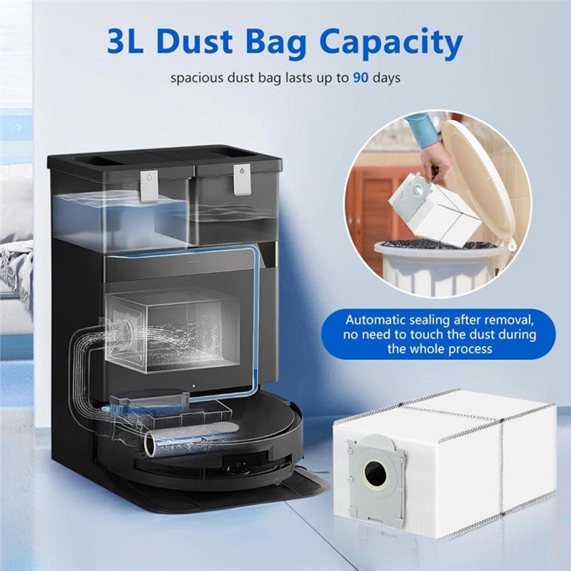 YCOC-Replacement Main Brush Side Brush Hepa Filter Dust Bag Roller Rag 14PCS For Ecovacs DEEBOT T80 Omni/T80 PRO OMNI Vacuum Par
