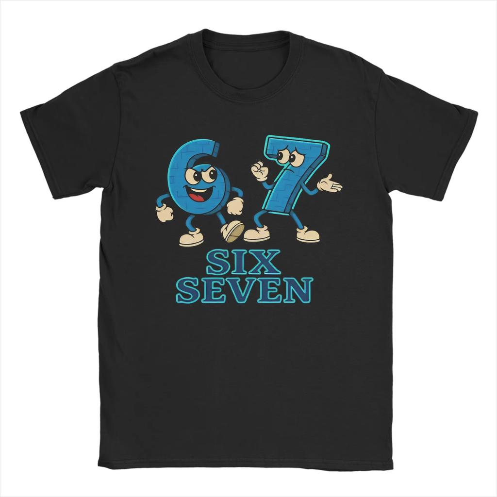 67 Cartoon Printed T-shirts Men's Women's Cotton Breathable O-neck Short Sleeves Comfortable Casual T-shirt