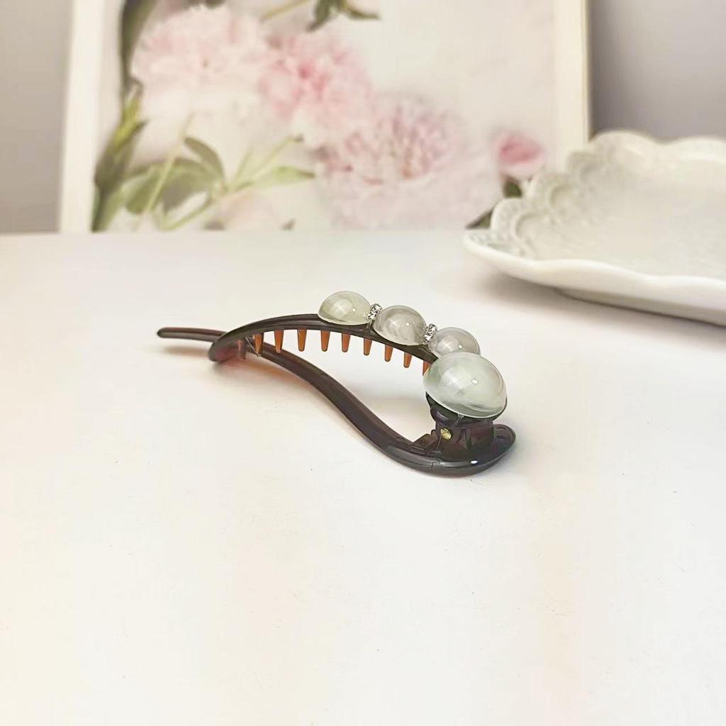 Rhinestone Bead Non-Deforming Duckbill Hair Clip for Voluminous Updos