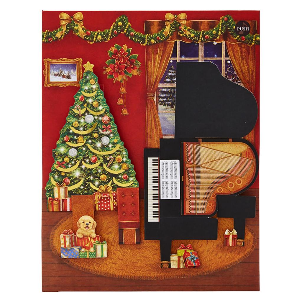 Sanrio Christmas Melody Room and 4 Piano Greeting International Shipping JXPM SANRIO 526860 Card, Card, "Red Piano," Melodies, Card, Available, 2-3,