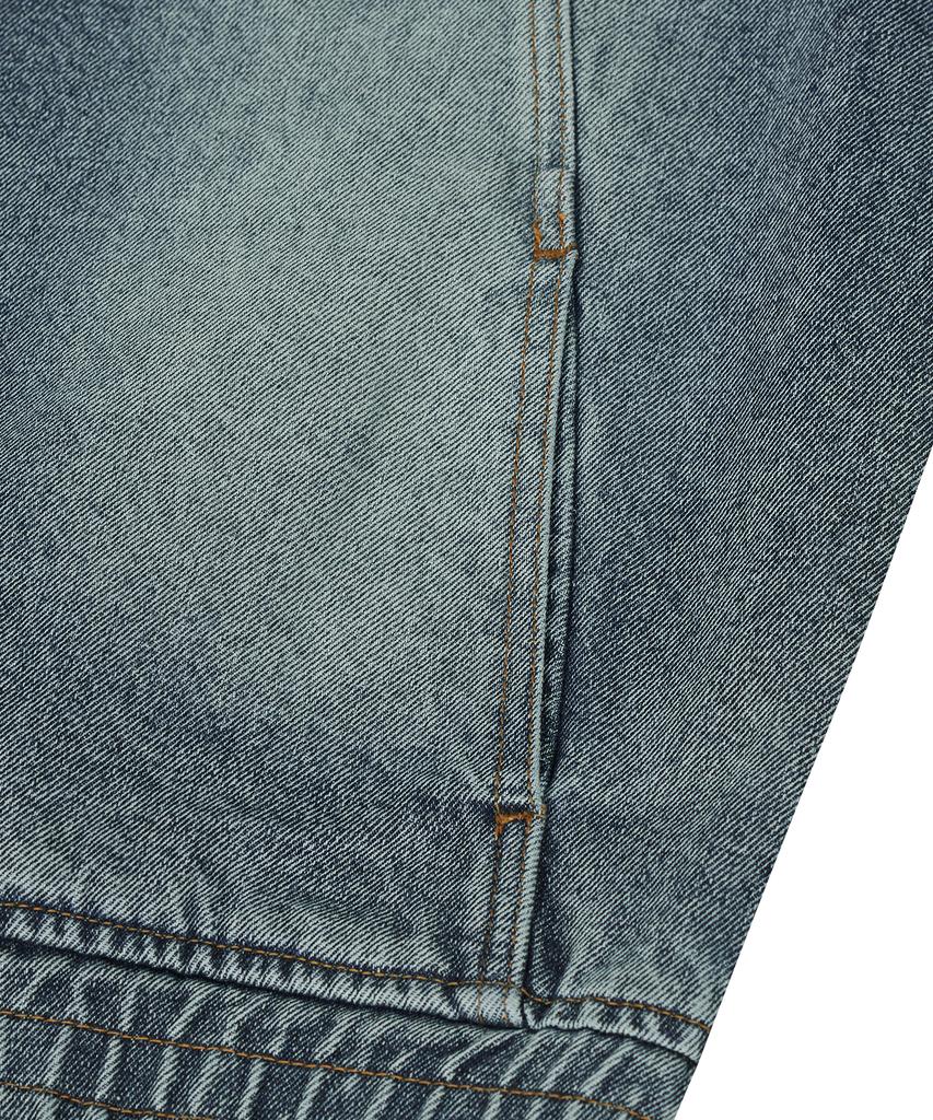 Standarderror 87-Stan116 [Newtro] Vintage Washed Double Line Denim Jacket Vintage Blue