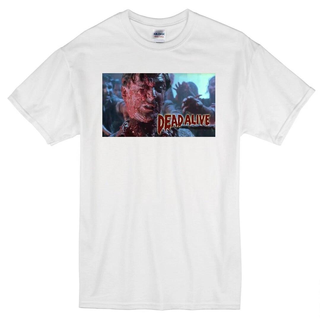 DEAD ALIVE PETER JACKSON ZOMBIE MOVIE BRAINDEAD RETRO GORE 1992 WHITE T-shirt S