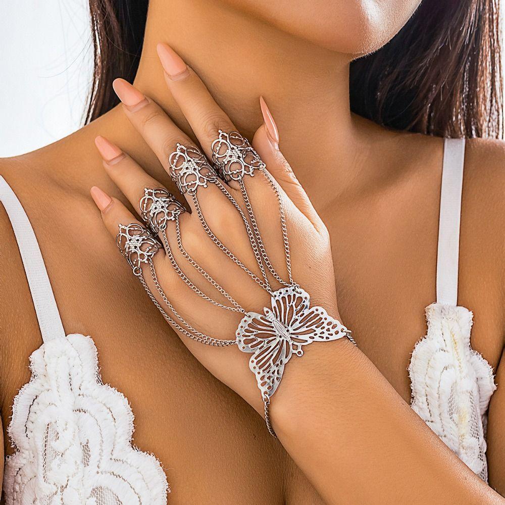 Pierścionki na rękę Pierścionki na paznokcie z bransoletką Koreańskie pierścienie na kostki Ochrona końcówek palców