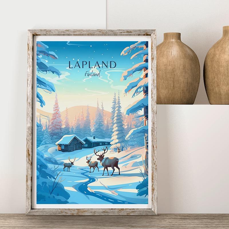 Schweiz Finnland Reiseplakat Lappland Porvoo Helsinki Zermatt Leinwandgemälde Wandkunst Bild für Wohnzimmer Heimdekor