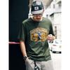 American Vintage Nostalgic Fashion Brand Pure Cotton Sanding Print Short Sleeve T-shirt Men's Summer Bottoming Shirt Foreign Trade Men's T-shirt