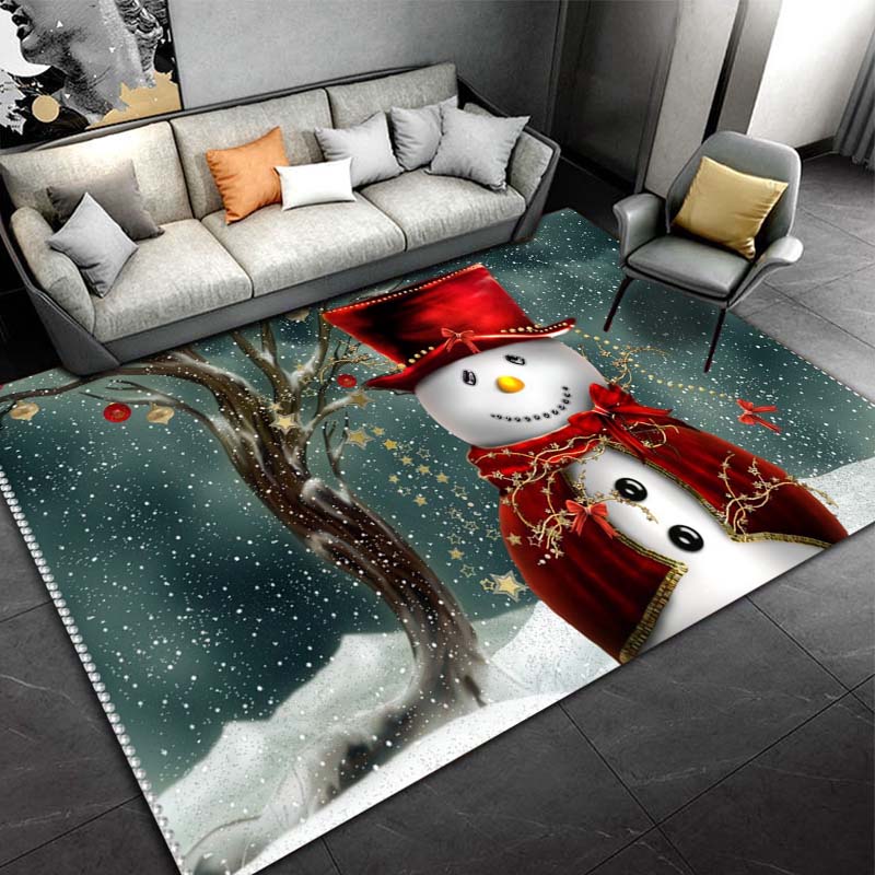 Alfombra con adornos navideños para sala de estar, decoración del hogar, sofá, mesa, alfombra para superficie grande, felpudo de entrada para dormitorio, alfombra antideslizante para Baño