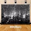 2D Schwarz Silber Glitzer Pailletten Kulisse Party Hintergrund Banner