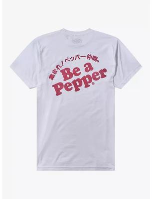 Dott. Pepper Mens Dr. Camicia Bianca a Doppia Faccia con Kanji Giapponese 'Pepe' Nuova XS-2XL