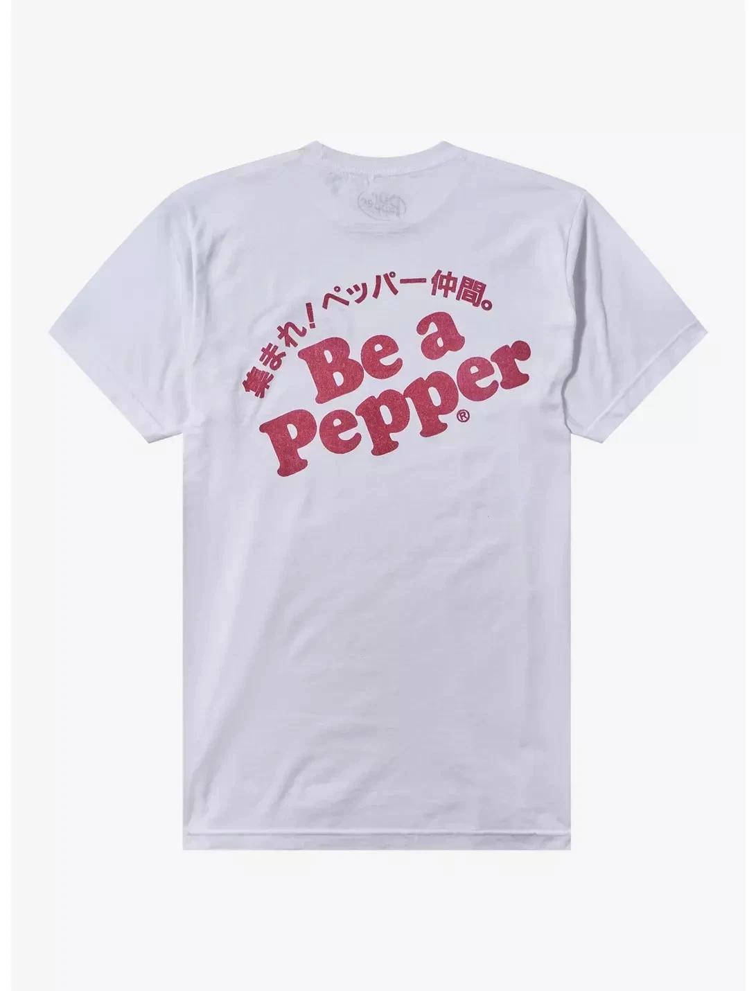 Dr. Pepper Mens Dr. Pepper Japanese Kanji Double-Sided White Shirt New XS-2XL 4XL